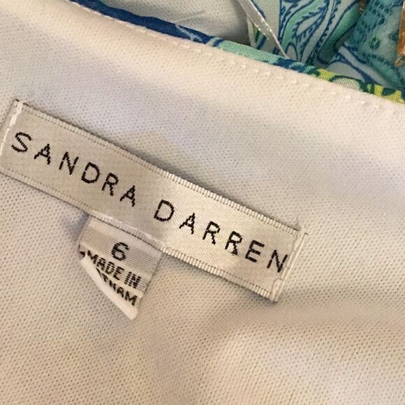 NWOT sleeveless dress in size 6 in paisley design by SANDRA DARREN - Picture 12 of 14